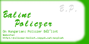 balint policzer business card